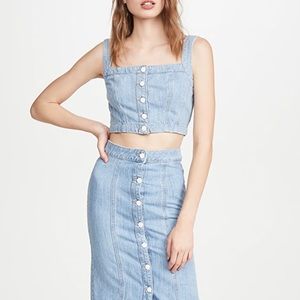 DL1961 Jean Denim Crop Top Straps Ronda Cropped